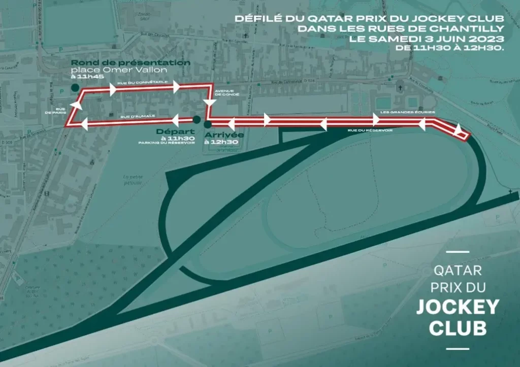 Parcours défilé Qatar Prix du Jockey Club 2023